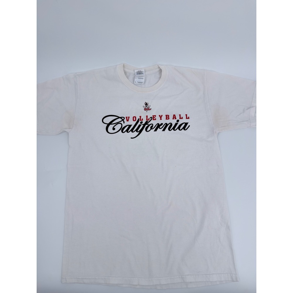Gildan T-Shirt California Volleyball Champions Y2K Women Size Medium White Tee